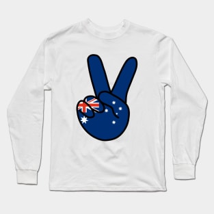 Australia Flag V Sign Long Sleeve T-Shirt